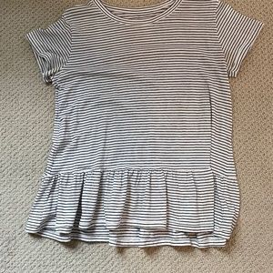 Peplum striped top